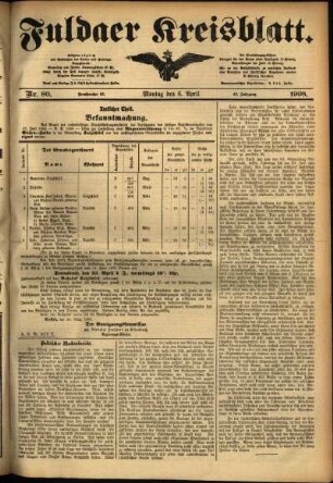 Ausgabe vom Montag, den 06. April 1908.