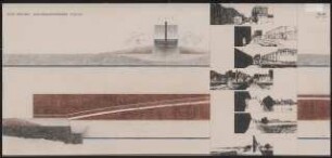 Brücke Schinkelwettbewerb 1991: Querschnitt, Längsschnitt 1:50, Perspektivische Ansichten