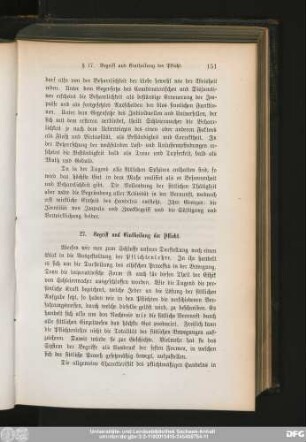 27. Begriff und Eintheilung der Pflicht.