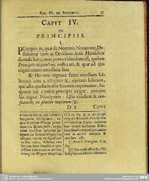 Caput IV. De Principiis