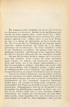 Die Wortbildung der Mundart von Krofdorf