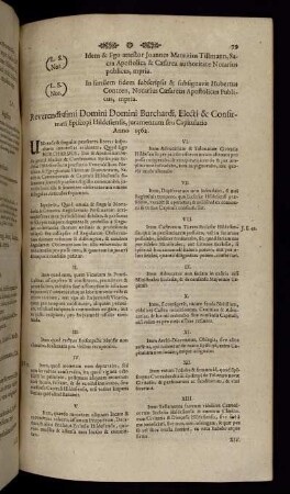 Reverendissimi Domni Domini Burchardi, Electi & Confirmati Episcopi Hildesiensis, juramentum seu Capitulatio.