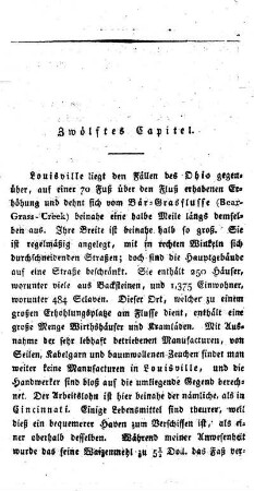 Zwölftes Capitel: Louisville. - Haupthaven in Kentucky. - Fälle des Ohio. - Handel auf dem Ohio.