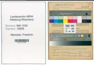 Entnazifizierung Friedrich Niemeier , geb. 05.10.1913 (Bergmann)