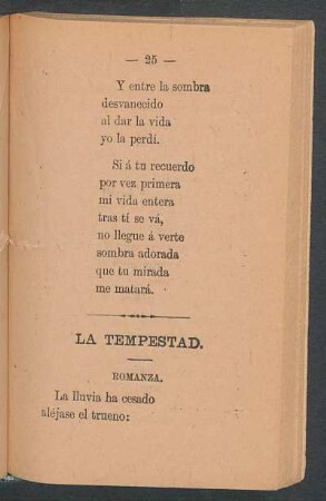 La tempestad. : Romanza.