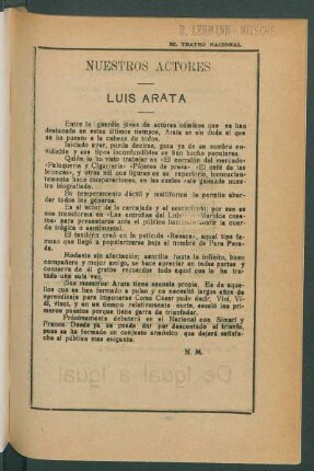 Nuestros actores - Luis Arata