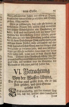 VI. Betrachtung von der Waffen-Ubung.