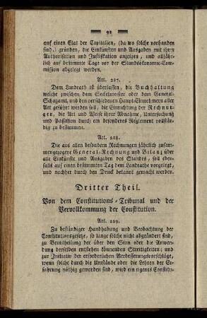 Dritter Theil. Von dem Constitutions-Tribunal und der Vervollkommung der Constitution.