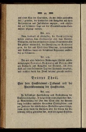 Dritter Theil. Von dem Constitutions-Tribunal und der Vervollkommung der Constitution.