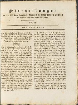 Mittheilungen. Nro. 50. December 1823.