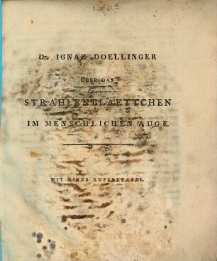 Über das Strahlenblättchen im menschlichen Auge