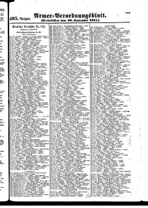 695. Ausgabe. Montag, 20. September 1915