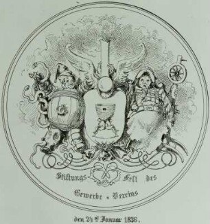 Karte zum Stiftungsfest des Berliner Gewerbevereins 1836.01.24