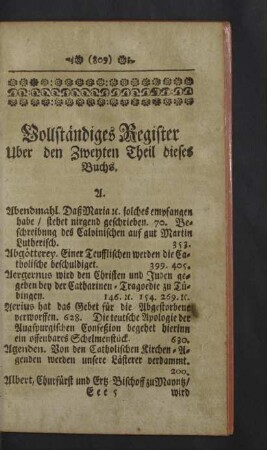 Vollständiges Register uber den Zwenten Theil dieses Buchs.