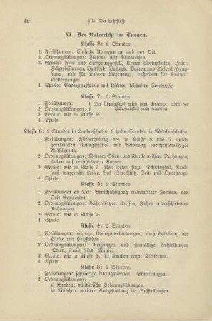 XI. Der Unterricht im Turnen