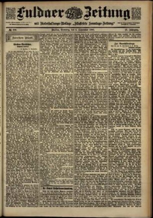 Zweite Ausgabe vom Samstag, den 08. September 1900.
