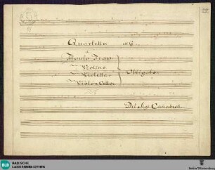 Quartets - Mus. Hs. 67 : fl, vl, violetta, vlc; G; DTB 16 G1