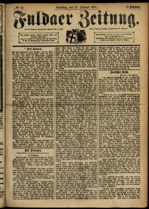 Ausgabe vom Samstag, den 21. Februar 1891.