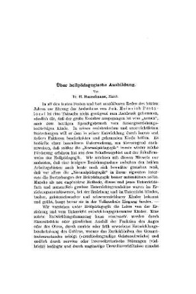 Über heilpädagogische Ausbildung.