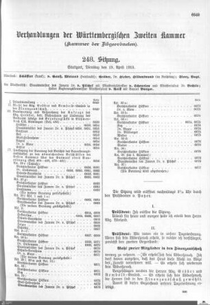 248. Sitzung, Stuttgart, 19.4.1910