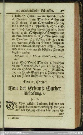 Das IV. Capitel. Von der Erbzinß-Güther Würckung