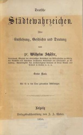 Deutsche Städtewahrzeichen : ihre Entstehung, Geschichte und Deutung, 1
