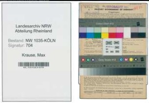 Entnazifizierung Max Krause , geb. 25.08.1891 (Kaufmaennischer Angestellter)