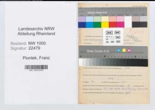 Entnazifizierung Franz Piontek, geb. 09.03.1907 (Textilarbeiter)