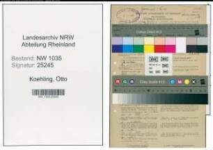 Entnazifizierung Otto Koehling , geb. 14.09.1882 (Beamter)