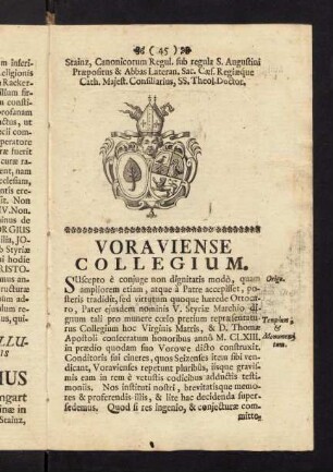 45-49, Voraviense Collegium.