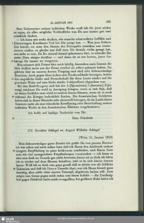 Dorothea von Schlegel an August Wilhelm von Schlegel, Wien, 16.01.1810