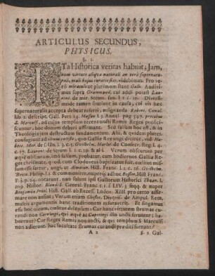 Articulus Secundus, Physicus.
