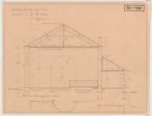 Fischer, Theodor; Gauting / Starnberg (Bayern); Ev. Christuskirche - Schnitt