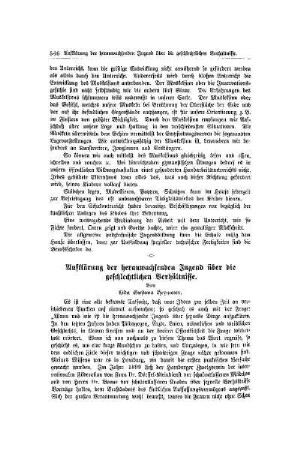 Aufklärung der heranwachsenden Jugend über die geschlechtlichen Verhältnisse