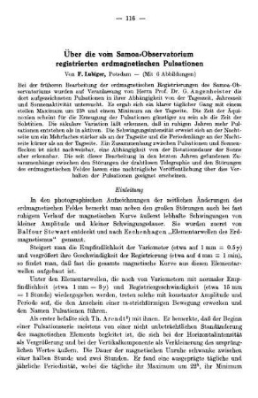 Über die vom Samoa-Observatorium registrierten erdmagnetischen Pulsationen