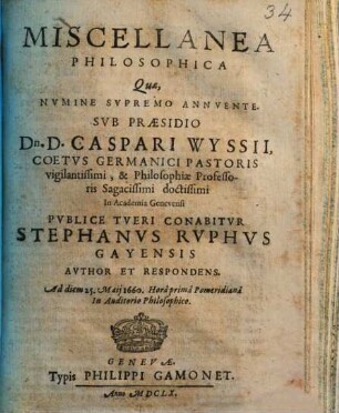Miscellanea philosophica