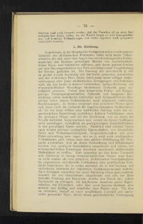 5. Die Züchtung.
