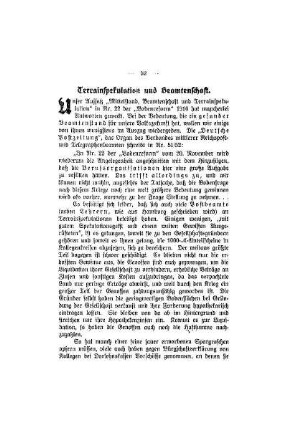 Terrainspekulation und Beamtenschaft