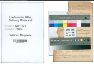 Entnazifizierung Margarete Huebner , geb. 00.00.0000 (Lehrerin)