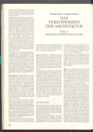 Das Verschwinden der Architektur. Teil 2: Das Erscheinen des Raums