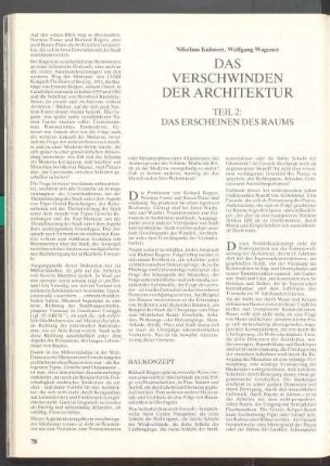 Das Verschwinden der Architektur. Teil 2: Das Erscheinen des Raums