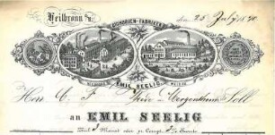 Briefbogen mit Firmenansicht "Emil Seelig"
