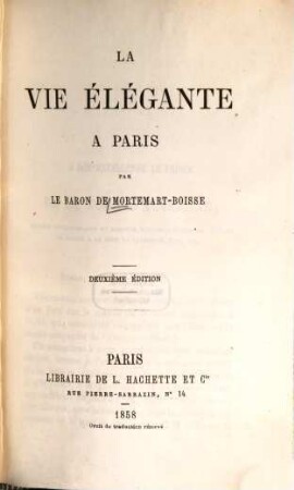 La vie élégante à Paris