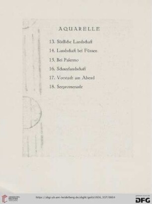 Aquarelle (Nr.13-18)
