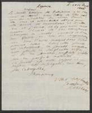 Brief von Johann Jacob Kohlhaas an Petitpierre