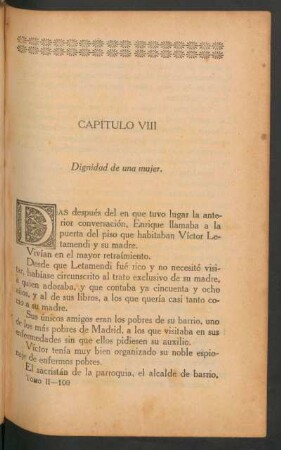 Capítulo VIII - Dignidad de una mujer.