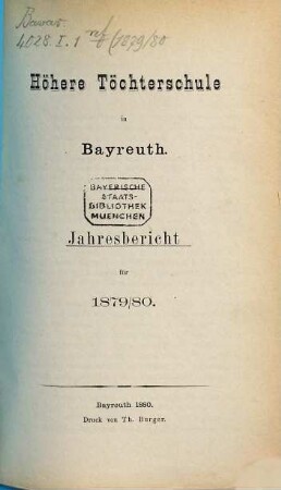 Jahres-Bericht. 1879/80
