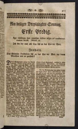 411-426, Am heiligen Dreyfaltigkeit-Sonntag