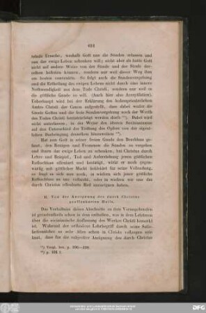 II. Von der Aneignung des durch Christus geoffenbarten Heils.