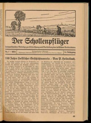 Der Schollenpflüger 14. Jahrgang, Nr. 7, 1934